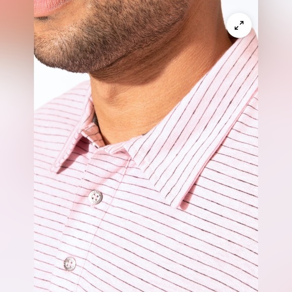 Threads 4 Thought STRIPE TRIBLEND JERSEY POLO Size XS NEW - Picture 2 of 5